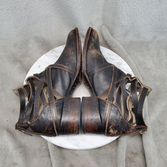 Freebird Shoes Womens Size 8 Brown Distressed Leather Stair Ankle Boots - Picture 6 of 10